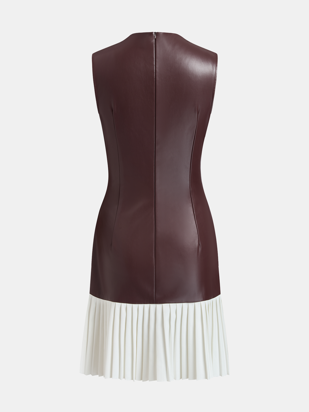 Valantomode | Chic Pleated Faux Leather Mini Dress for Stylish Nights