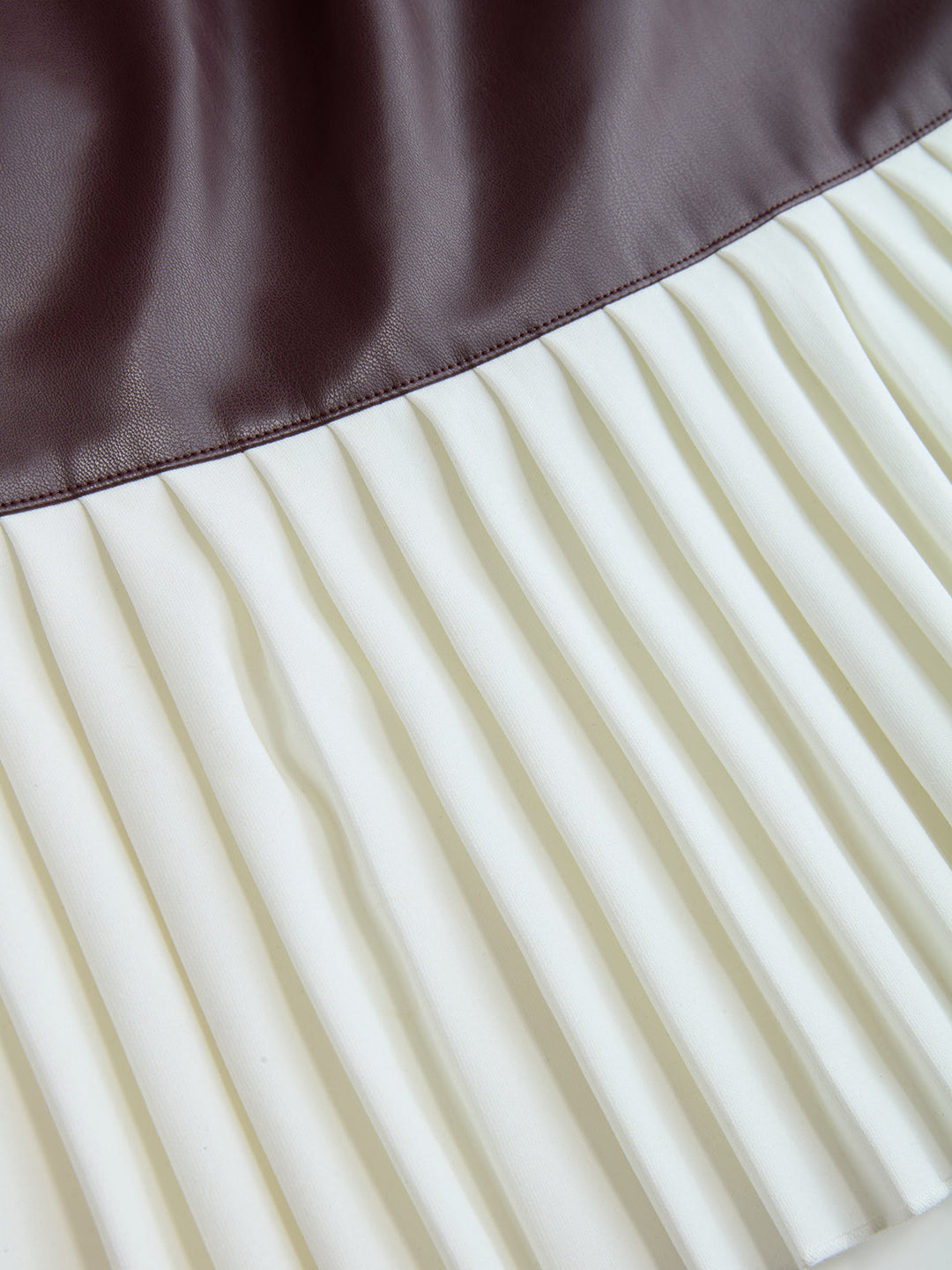 Valantomode | Chic Pleated Faux Leather Mini Dress for Stylish Nights