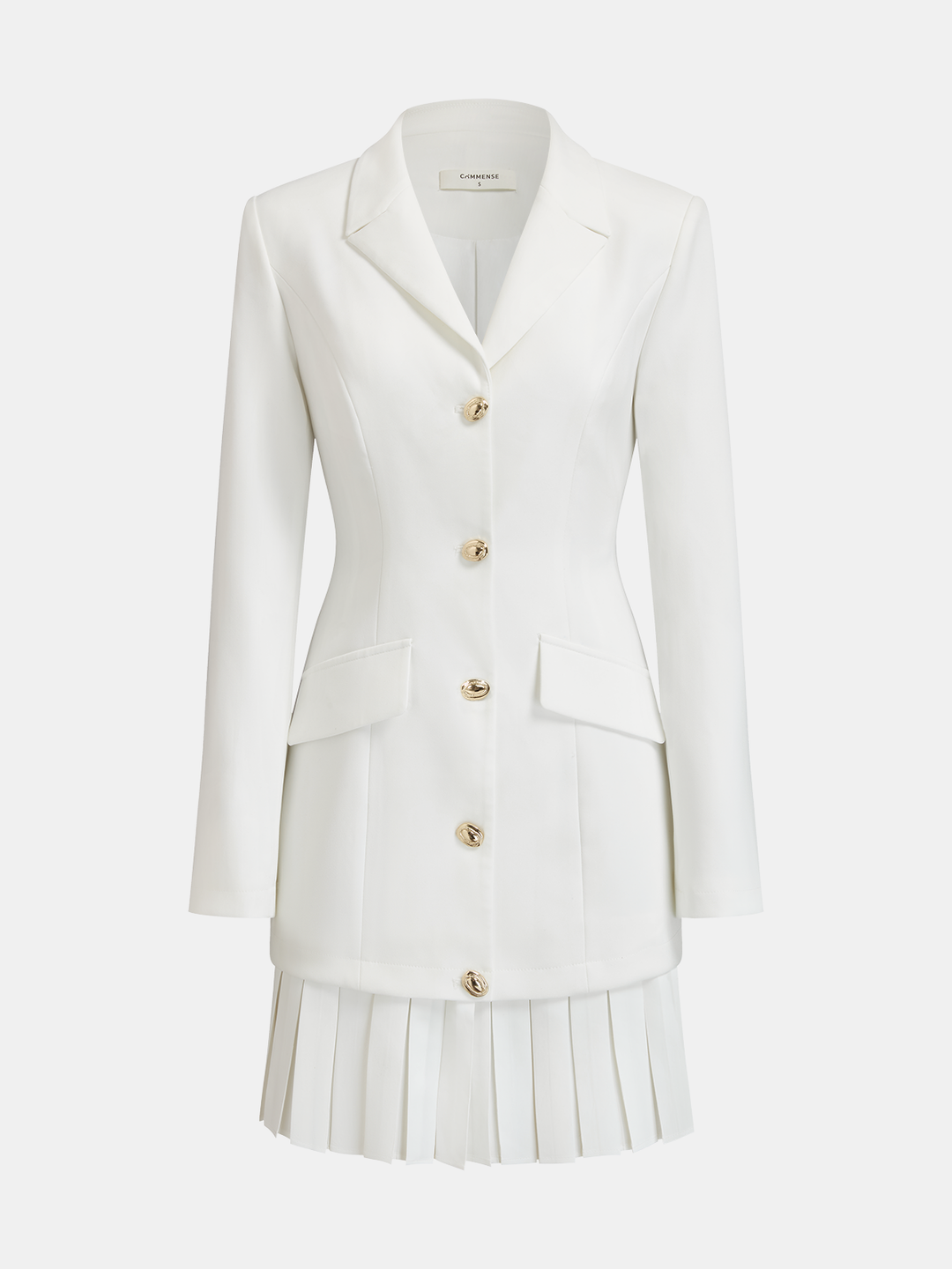 Valantomode | Chic Pleated Hem Blazer Mini Dress for Stylish Elegance