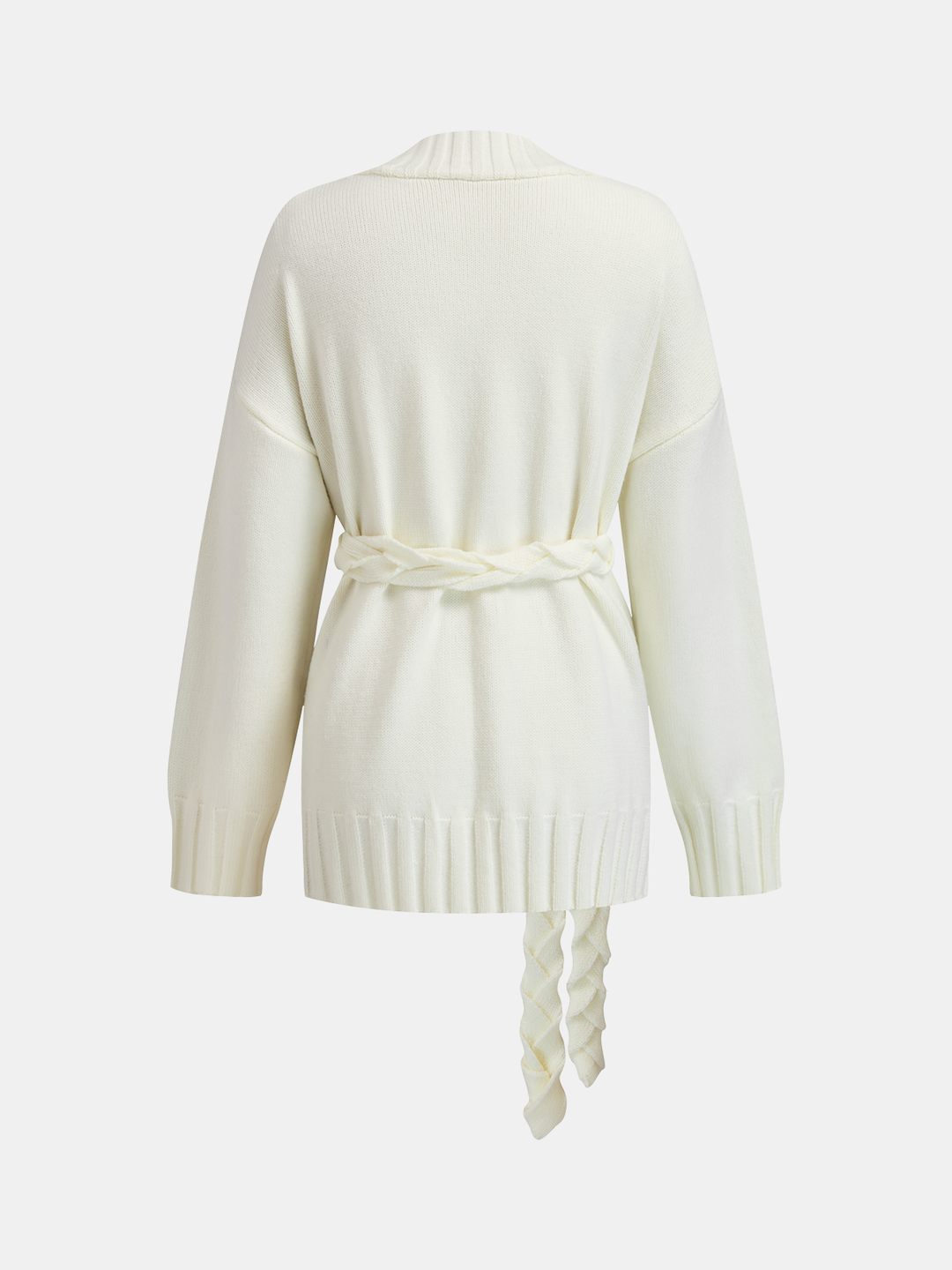 Valantomode | Stylish Belted Cable-Knit Cardigan with Chic Metal Buttons