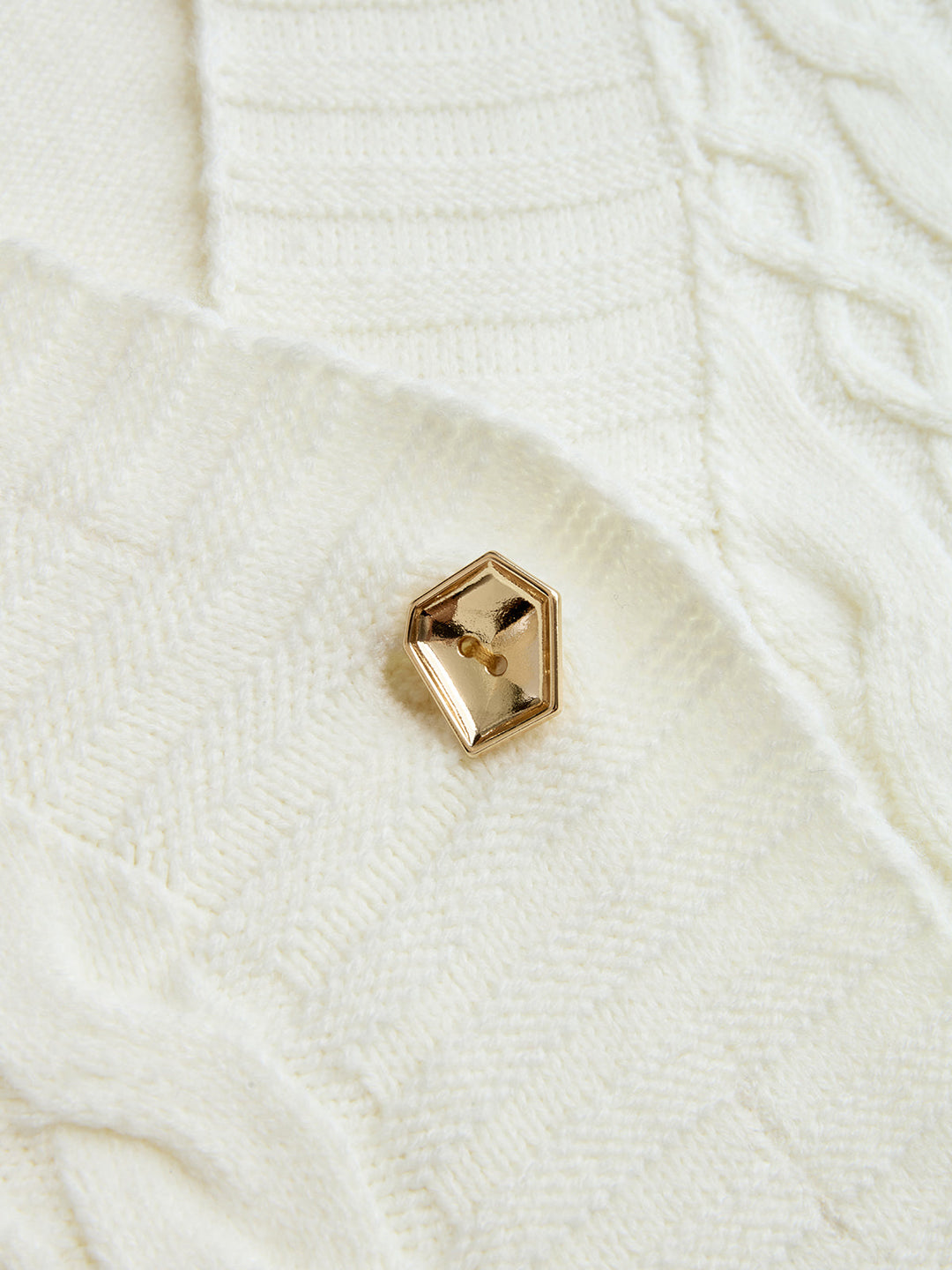 Valantomode | Stylish Belted Cable-Knit Cardigan with Chic Metal Buttons