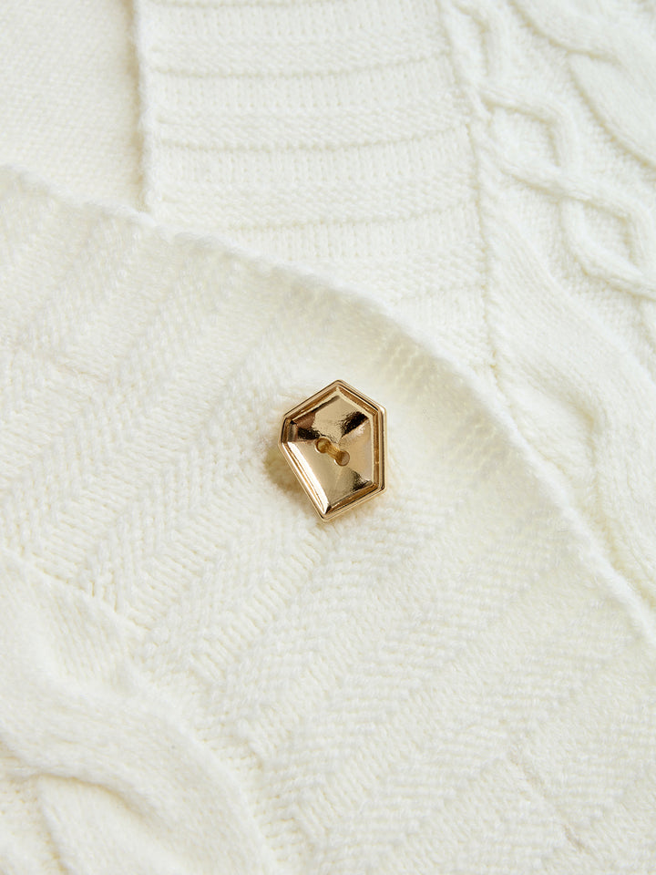 Valantomode | Stylish Belted Cable-Knit Cardigan with Chic Metal Buttons