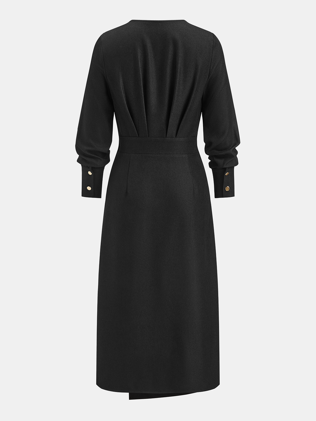 Valantomode | Chic V-Neck Maxi Dress with Stylish Metal Accents