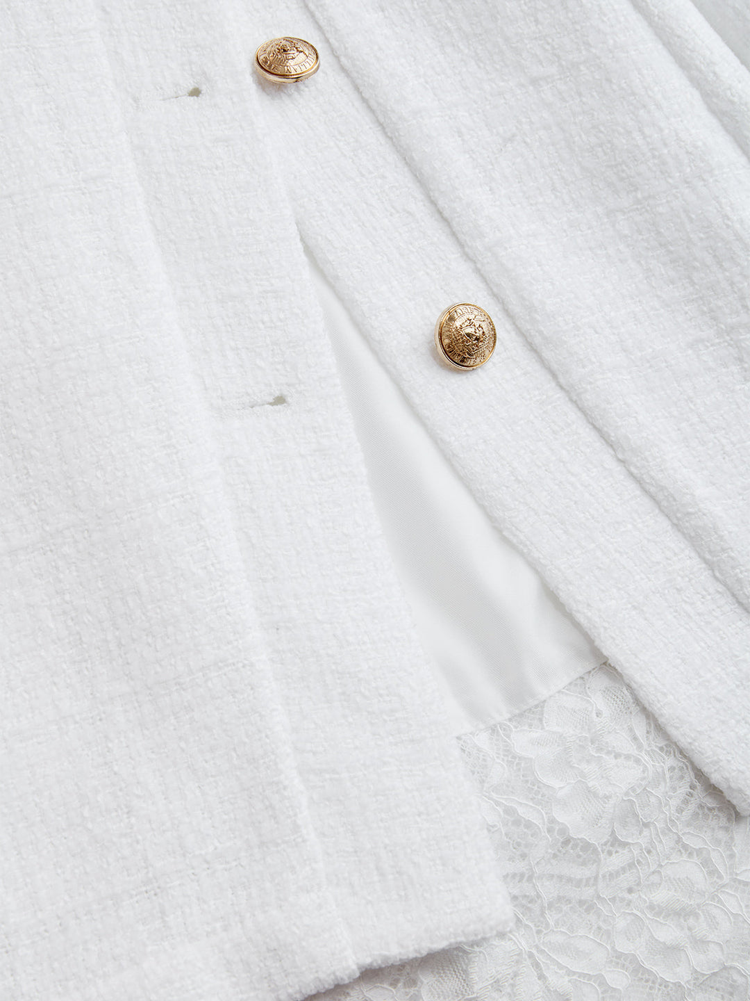 Valantomode | Chic Asymmetric Tweed Mini Dress with Lace Trim