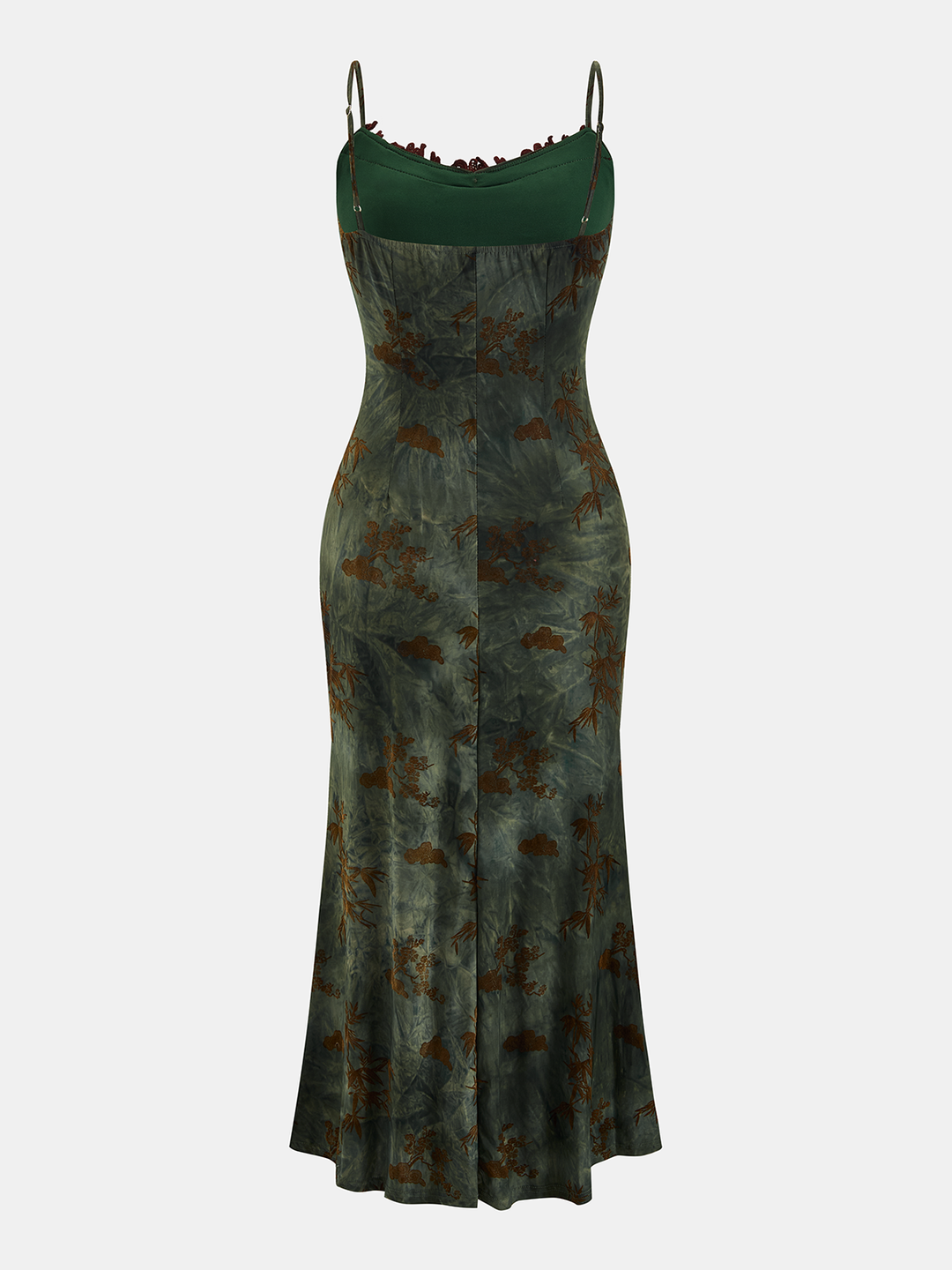 Valantomode | Chic Flocked Print Cami Midi Dress for Effortless Style