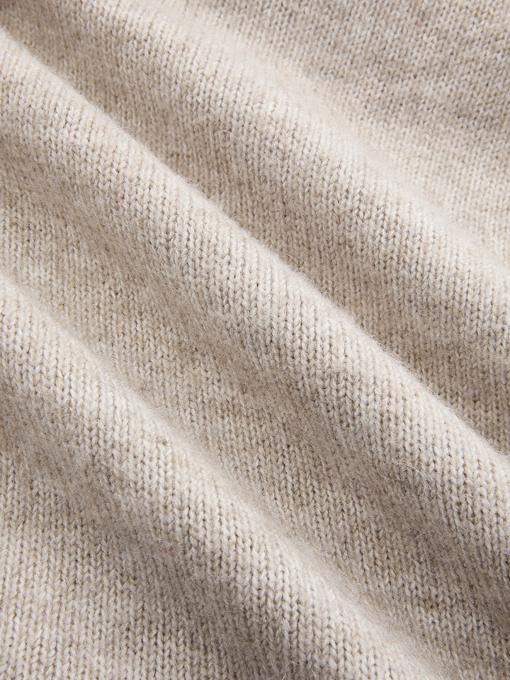 Valantomode | Chic Wool-Blend Lace-Trim Square-Neck Dress