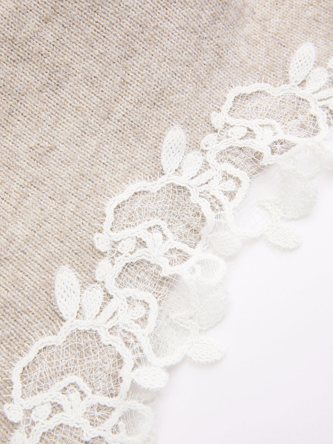 Valantomode | Chic Wool-Blend Lace-Trim Square-Neck Dress