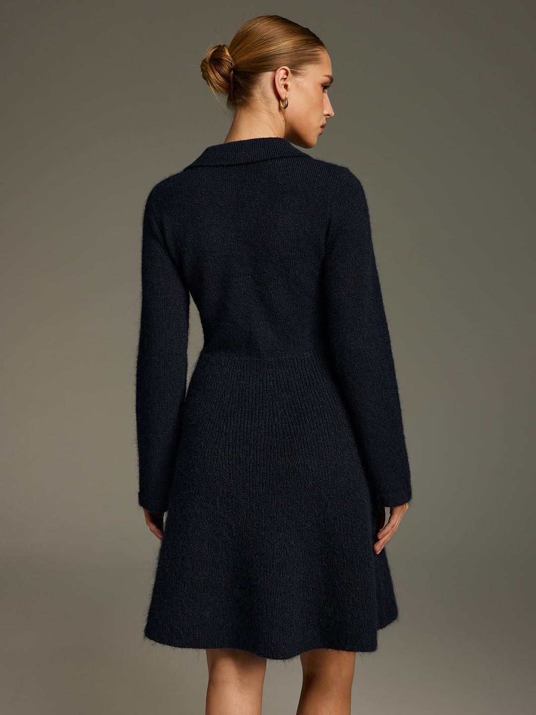 Valantomode | Chic Wool-Blend Polo Mini Dress for Effortless Style