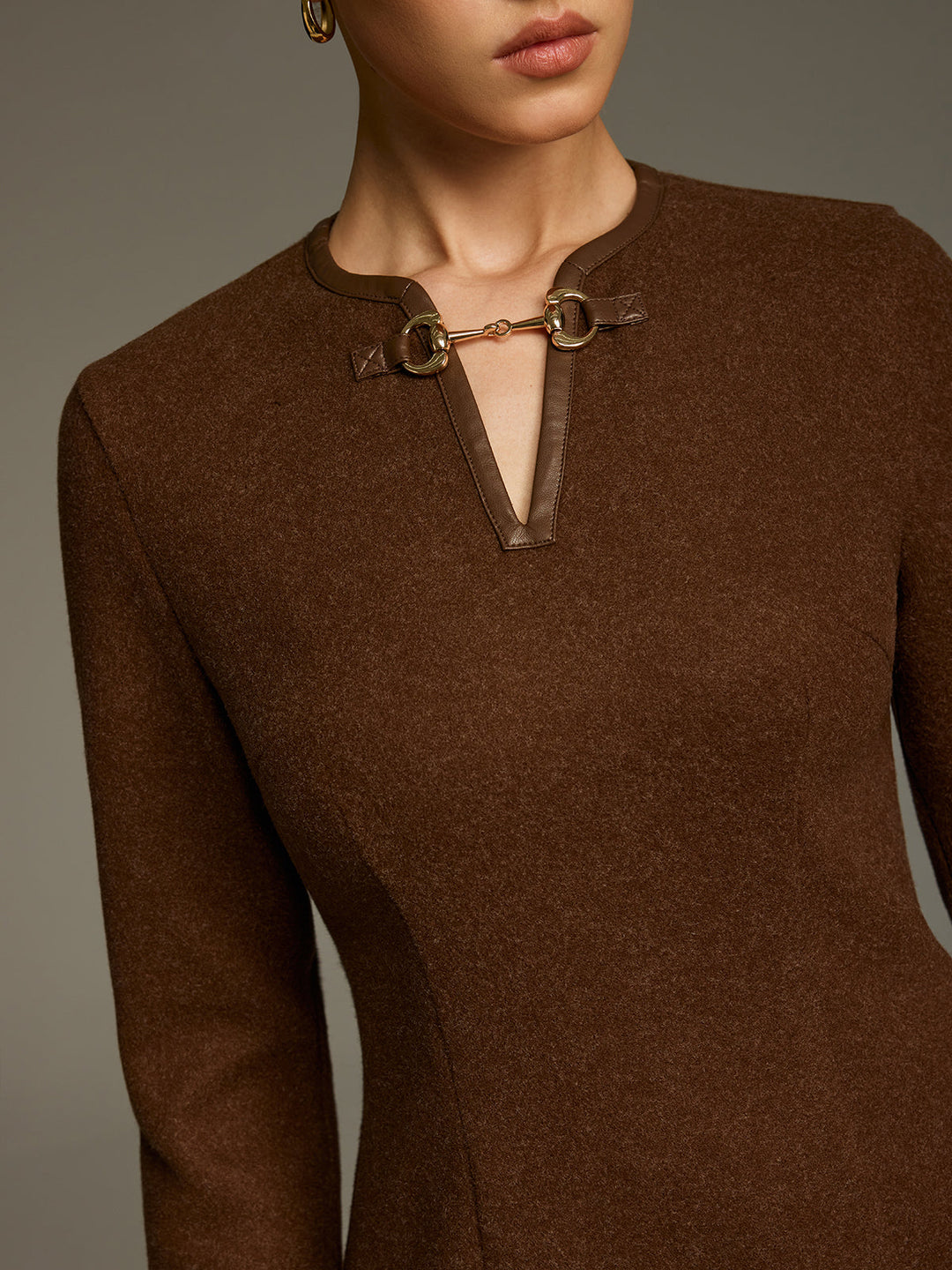 Valantomode | Chic A-Line Mini Dress with Horsebit Accent