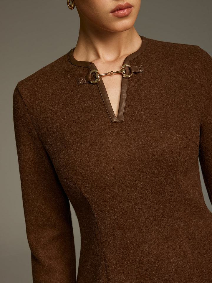 Valantomode | Chic A-Line Mini Dress with Horsebit Accent
