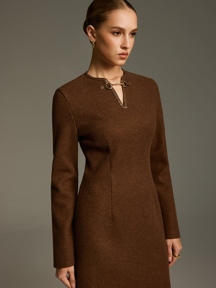 Valantomode | Chic A-Line Mini Dress with Horsebit Accent