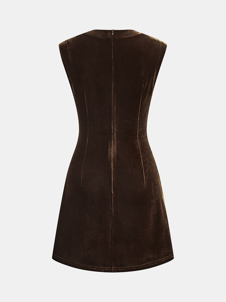 Valantomode | Luxe Velvet Mini Dress with Horsebit Detail