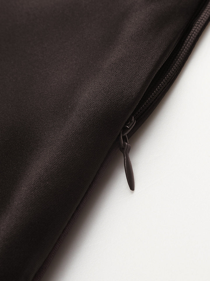 Valantomode | Elegant Tie-Neck Satin Mini Dress for Chic Occasions