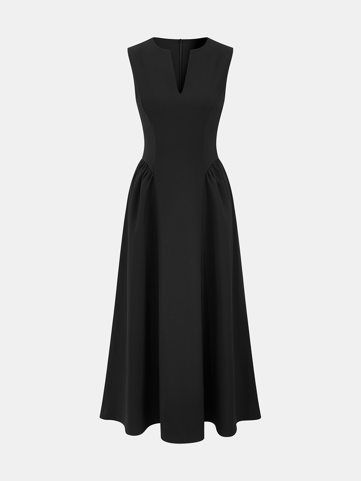 Valantomode | Sleeveless Keyhole Maxi Dress with Flare Skirt
