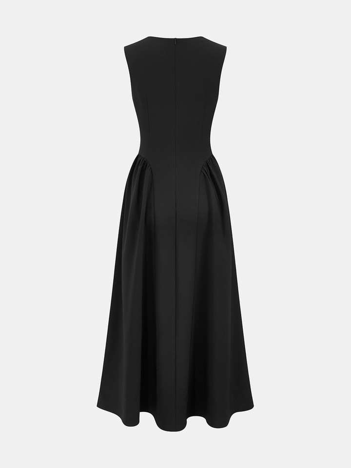 Valantomode | Sleeveless Keyhole Maxi Dress with Flare Skirt