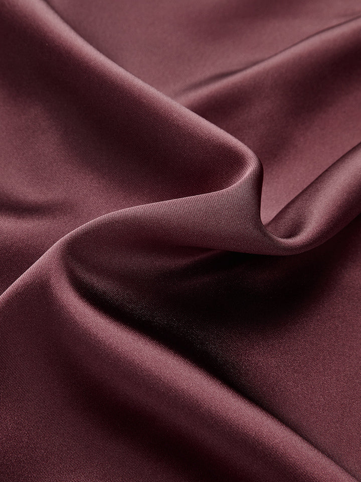 Valantomode | Elegant Off-Shoulder Ruched Satin Long Sleeve Dress