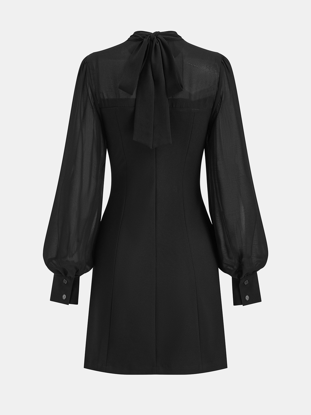 Valantomode | Elegant Sheer Chiffon A-Line Mini Dress for Effortless Style