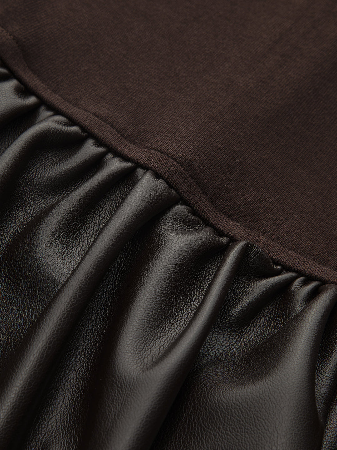 Valantomode | Chic Ruched Faux Leather Sleeveless Dress for Effortless Style
