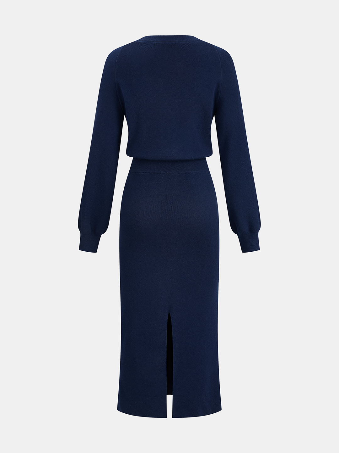 Valantomode | Cozy V-Neck Wool-Blend Maxi Dress for Effortless Style