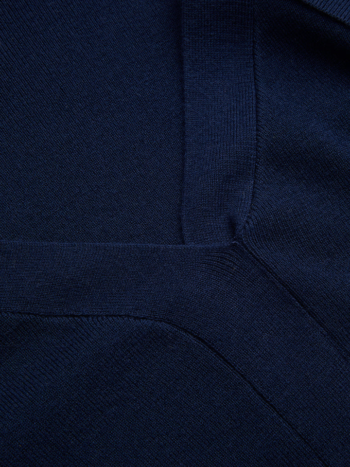 Valantomode | Cozy V-Neck Wool-Blend Maxi Dress for Effortless Style