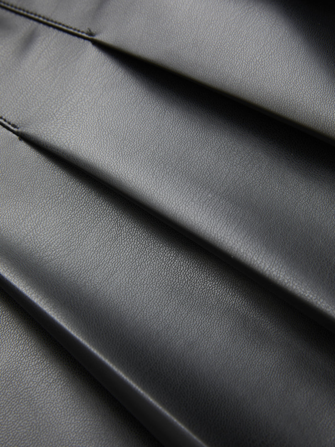 Valantomode | Asymmetric Ruched Mini Dress with Pleated Faux Leather Panel