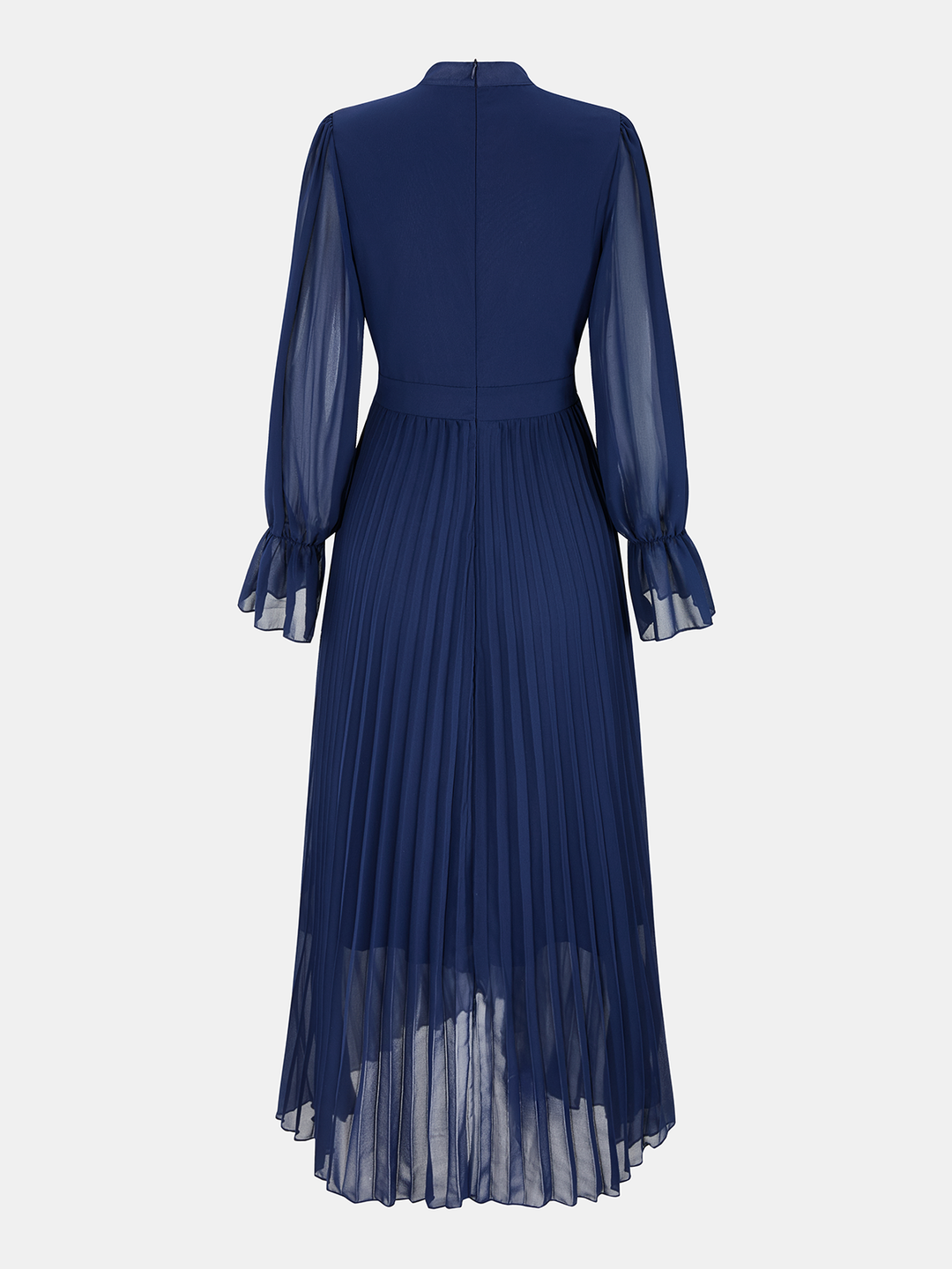 Valantomode | Elegant Pleated Chiffon Ruffle Maxi Dress for Women