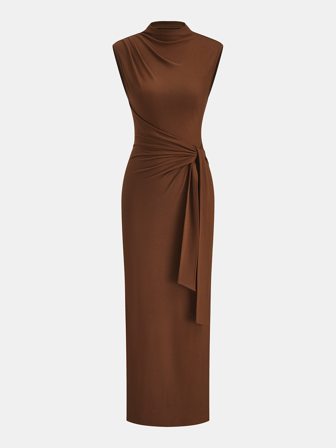 Valantomode | Chic Sleeveless Knot-Waist Maxi Dress for Effortless Style