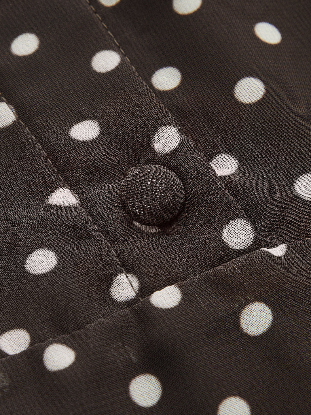 Valantomode | Chic Polka Dot Maxi Dress with Tie-Neck and Flared Cuffs