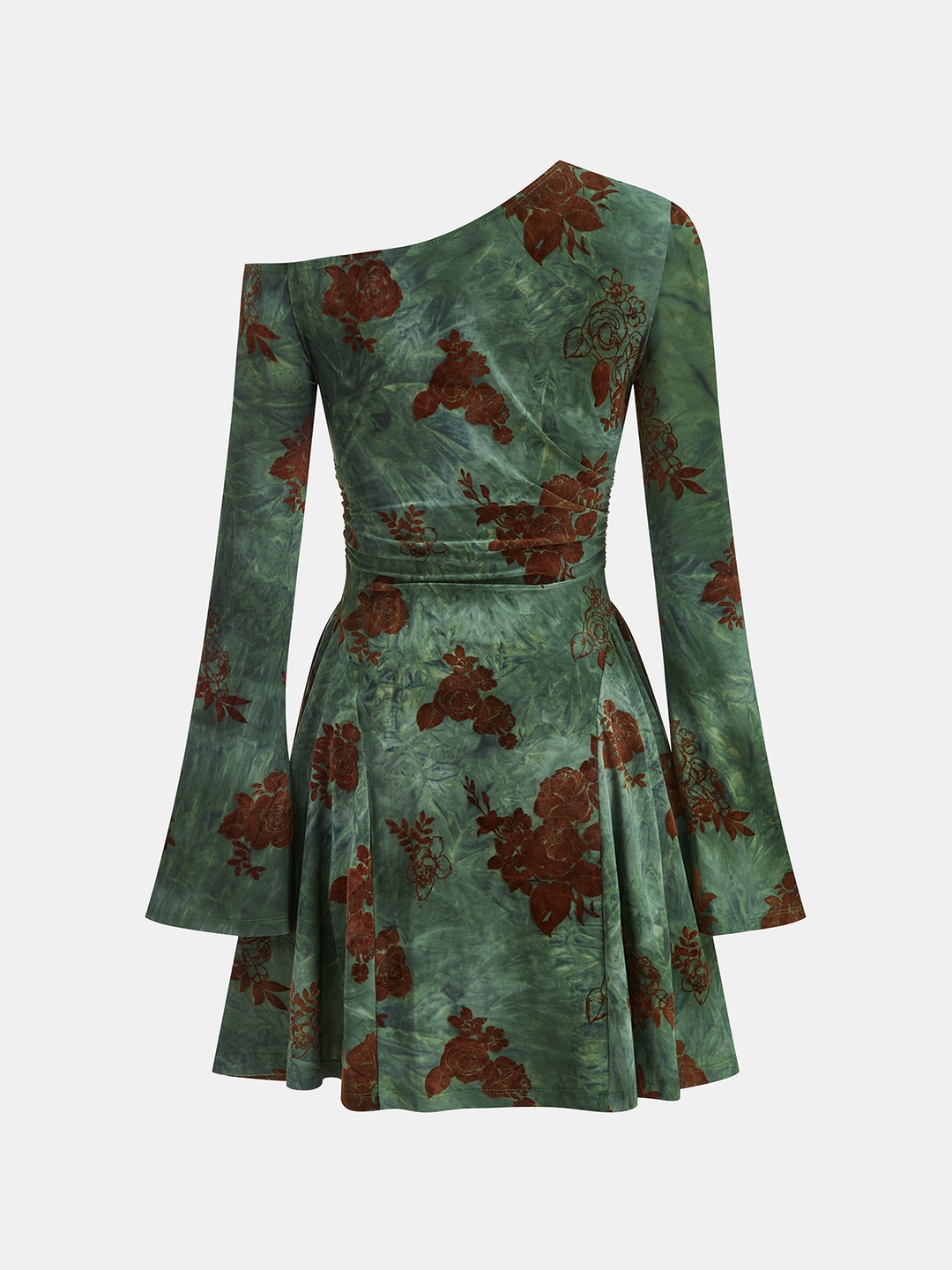 Valantomode | Chic One-Shoulder Floral Mini Dress for Effortless Style