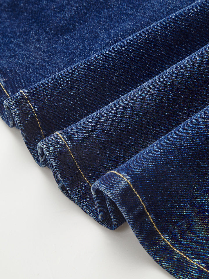 Valantomode | Chic Denim Double-Buckle Mini Dress for Effortless Style