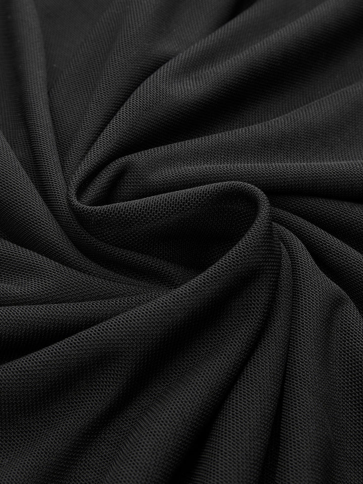 Valantomode | Elegant Semi-Sheer Mesh Maxi Dress with Tie Neck