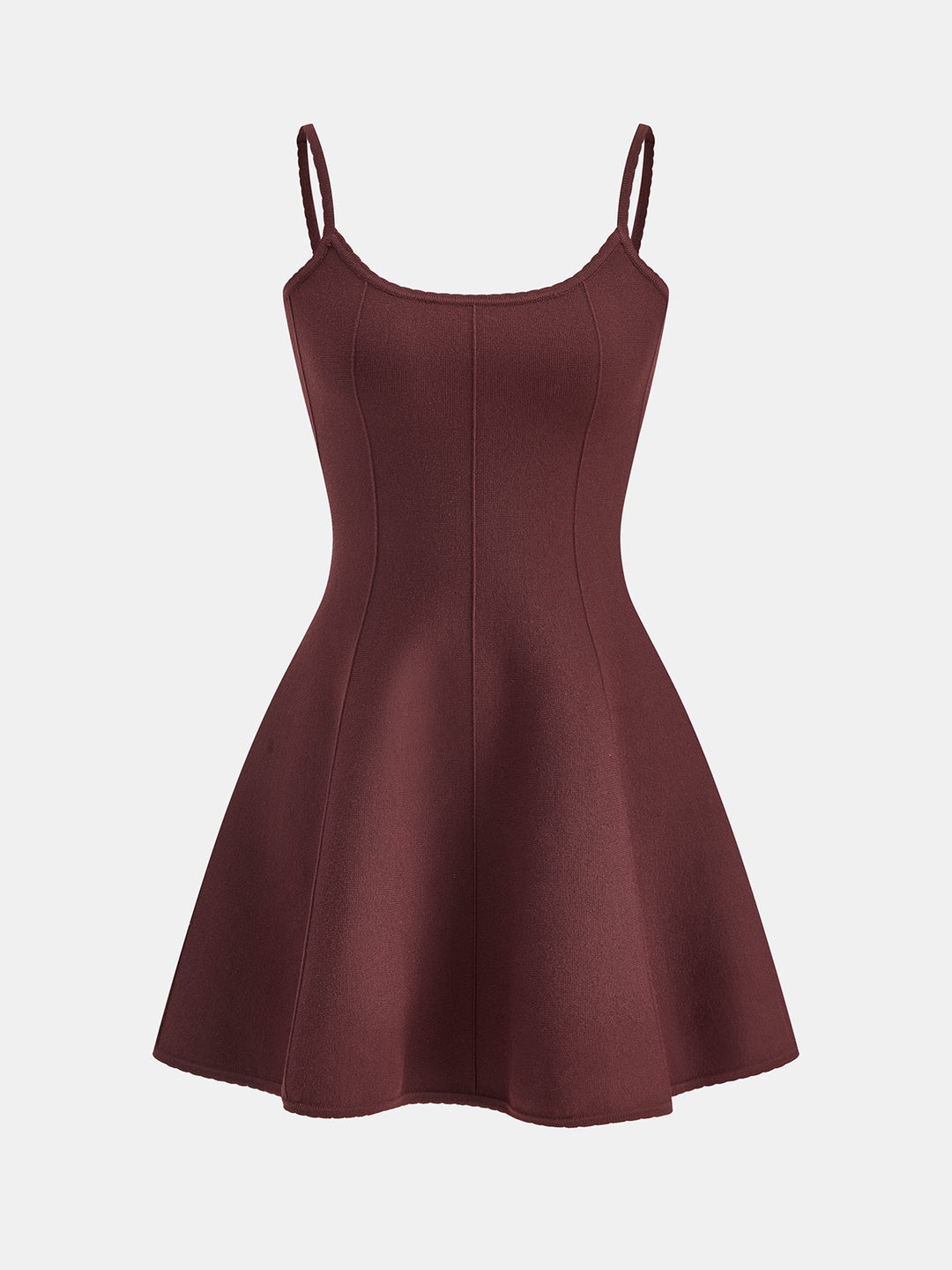 Valantomode | Chic Knit Cami Mini Dress with Umbrella Hem
