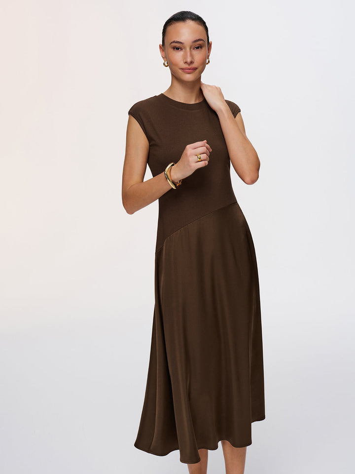 Valantomode | Elegant Satin Sleeveless Maxi Dress for Effortless Style