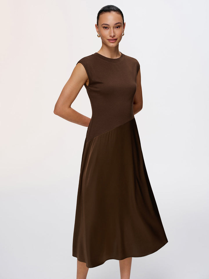 Valantomode | Elegant Satin Sleeveless Maxi Dress for Effortless Style