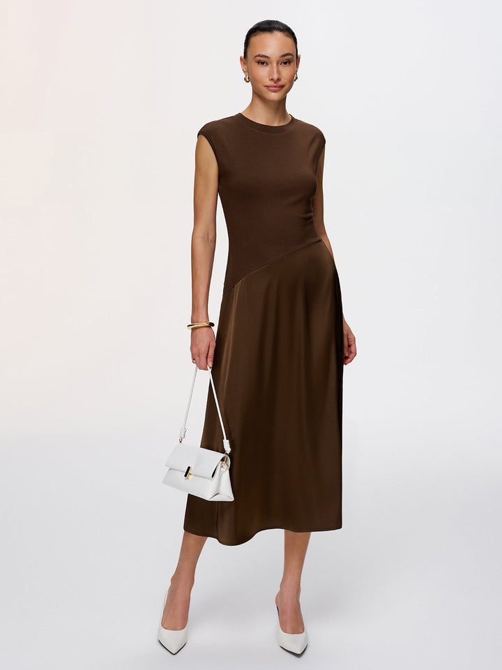 Valantomode | Elegant Satin Sleeveless Maxi Dress for Effortless Style