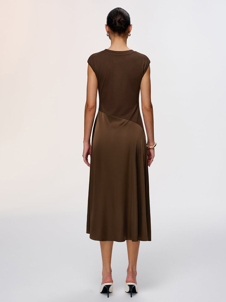 Valantomode | Elegant Satin Sleeveless Maxi Dress for Effortless Style