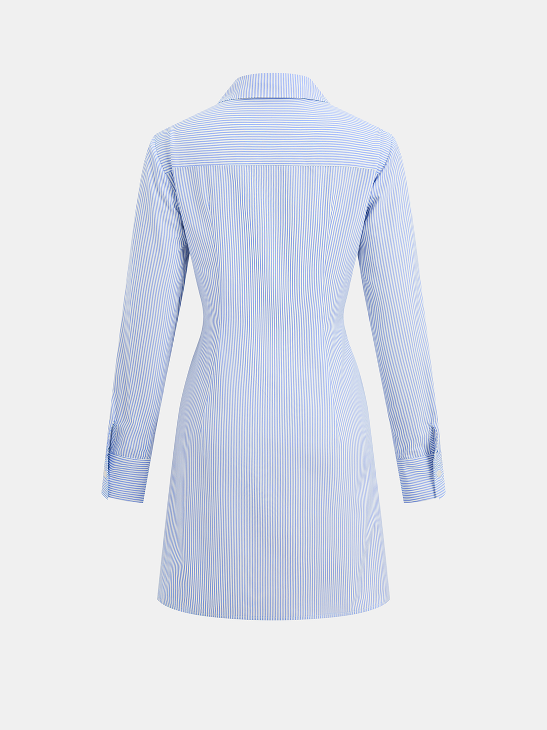 Valantomode | Chic Knot-Front Striped Shirt Dress for Effortless Style