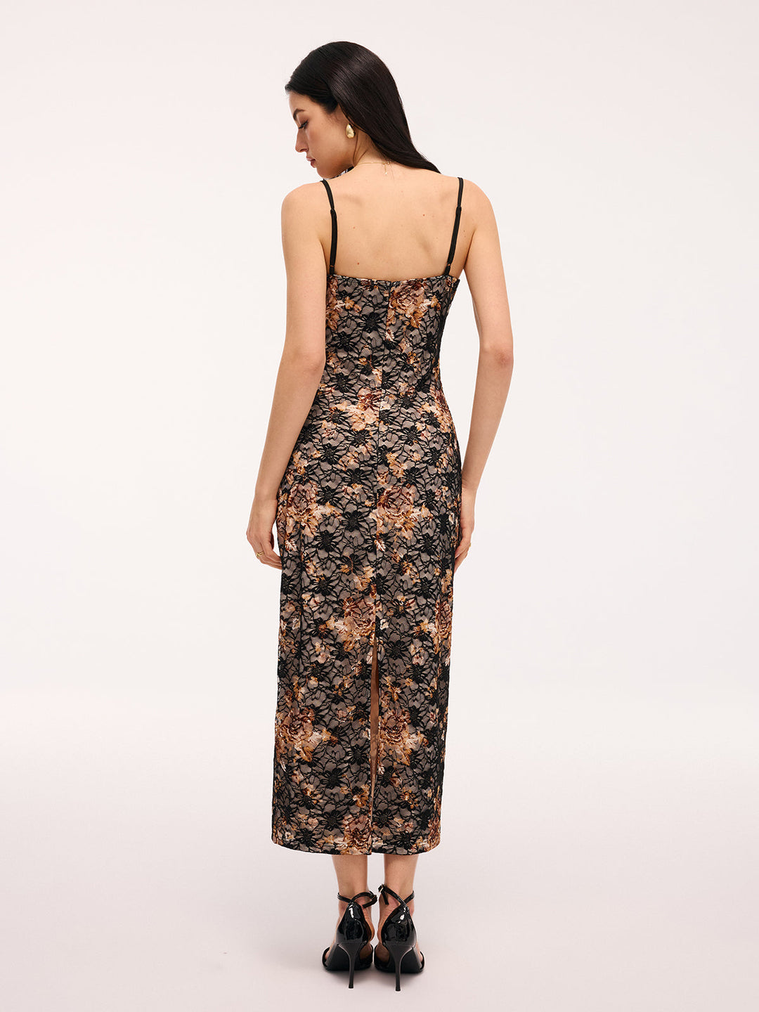 Valantomode | Elegant Floral Lace Maxi Cami Dress for Effortless Style