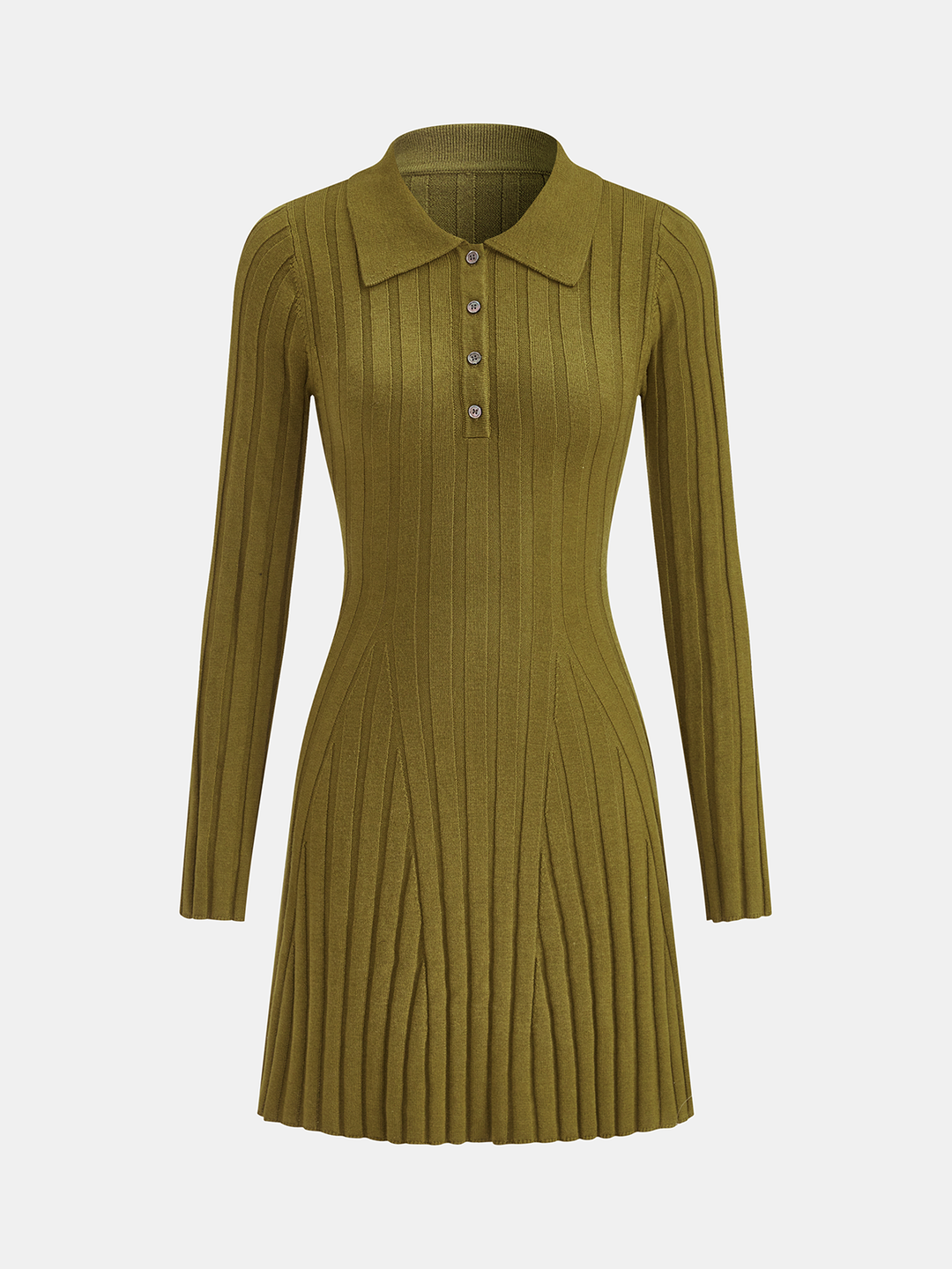 Valantomode | Chic Ribbed Wool-Blend Polo Mini Dress for Effortless Style