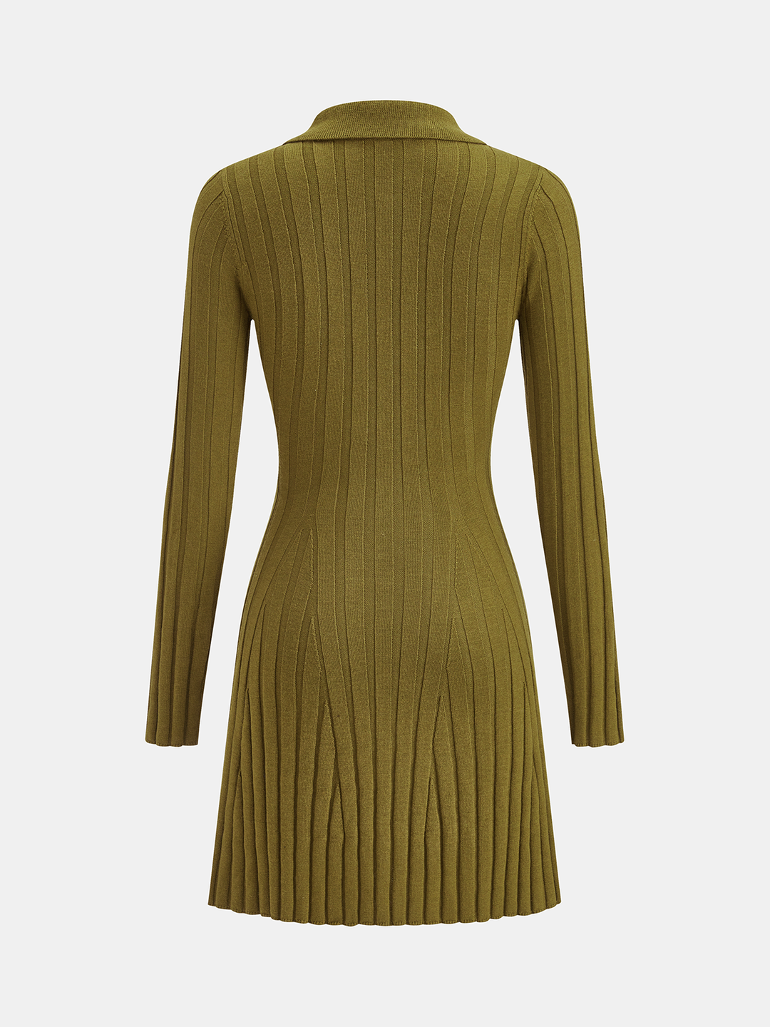 Valantomode | Chic Ribbed Wool-Blend Polo Mini Dress for Effortless Style