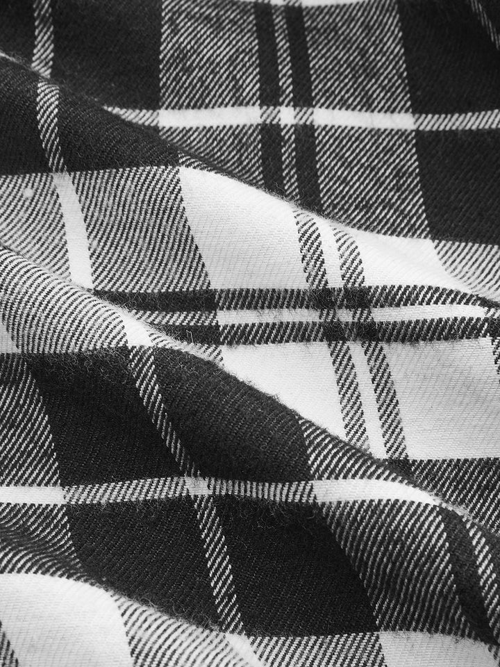 Valantomode | Stylish Adjustable Plaid Shirt Dress with Waist-Cincher