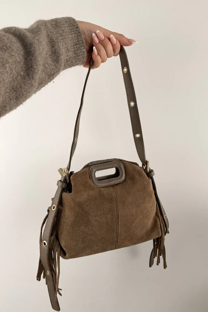 Valantomode | Velvet Cyclus Tassella – Premium Vegan Suede Adjustable Bucket Bag & Crossbody