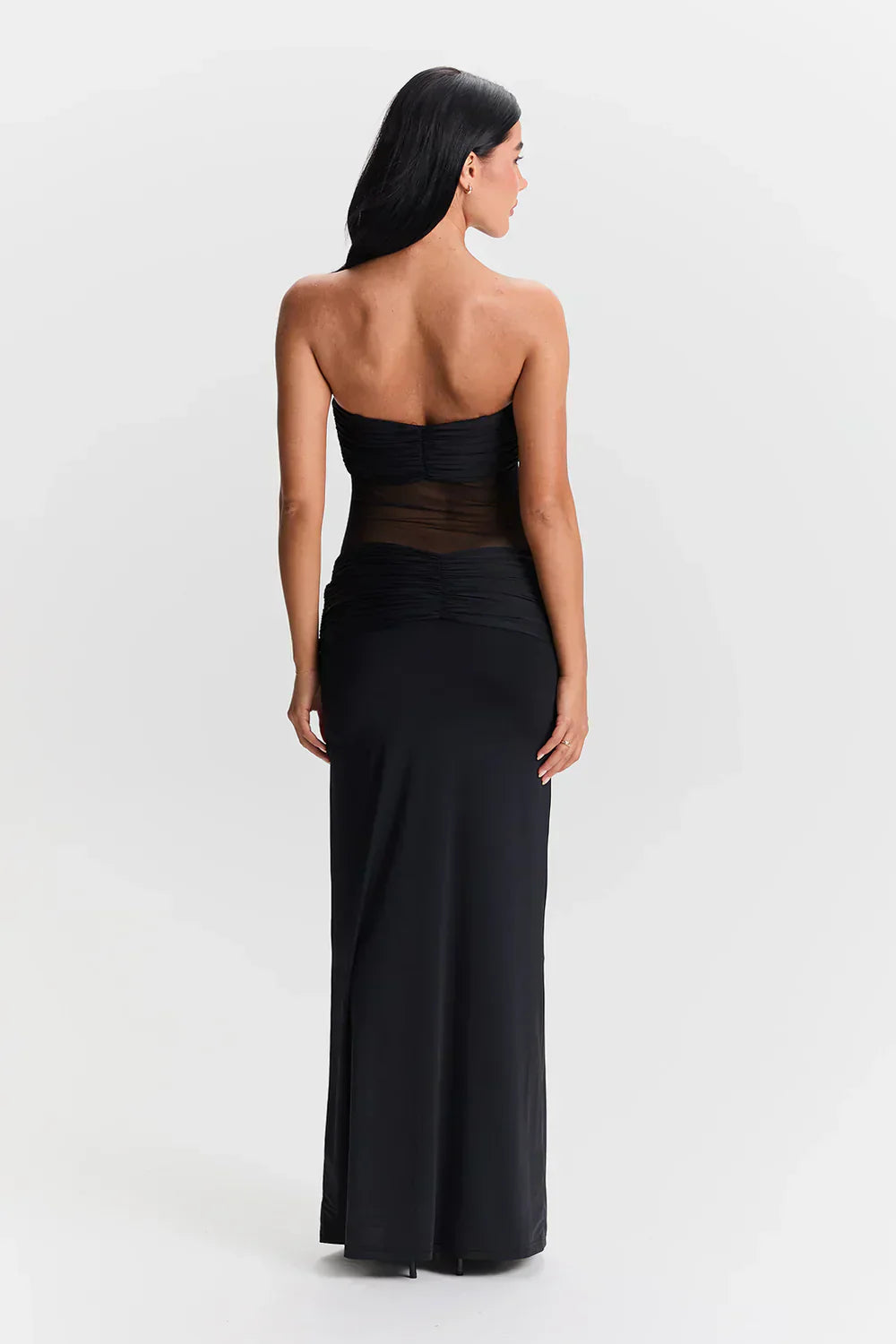 Valantomode | Chic Strapless Mesh Dress for Effortless Elegance