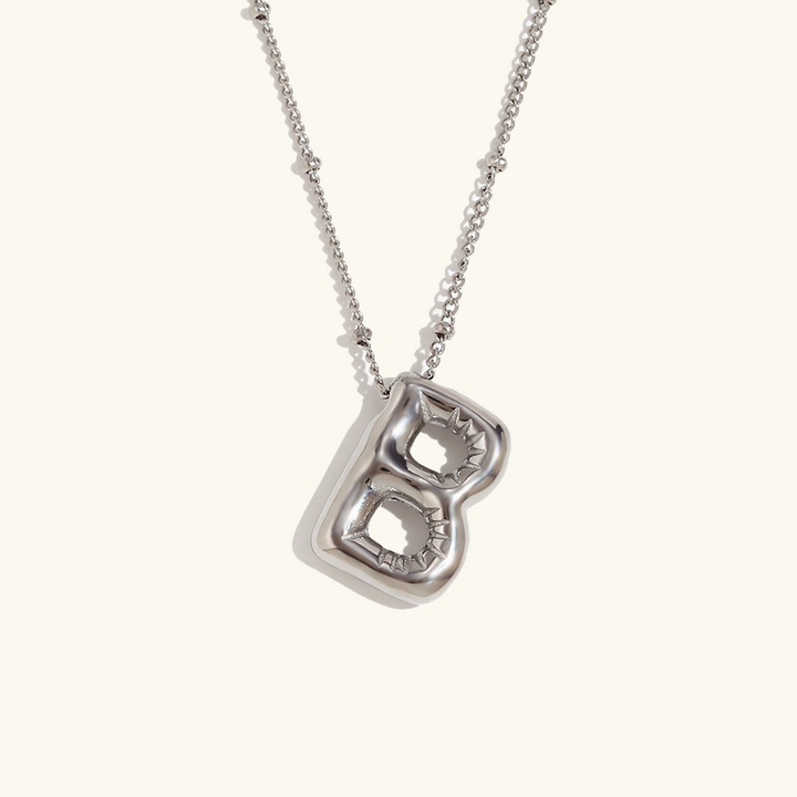 Valantomode | Gold Plated Volumetric Balloon Letter Necklace for Women