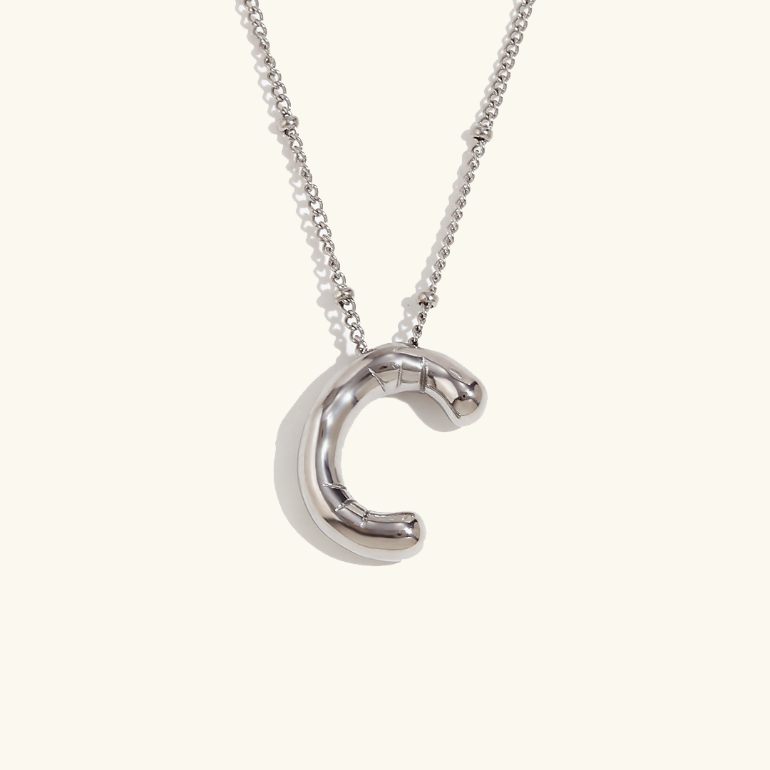 Valantomode | Gold Plated Volumetric Balloon Letter Necklace for Women