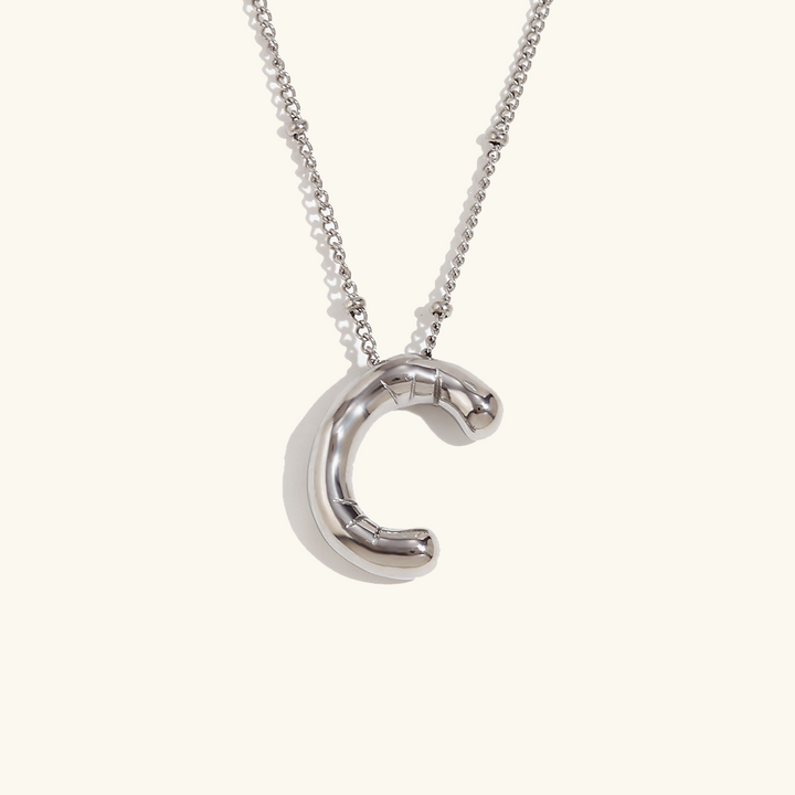 Valantomode | Gold Plated Volumetric Balloon Letter Necklace for Women