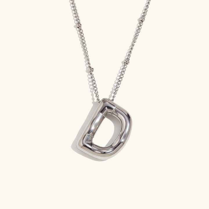 Valantomode | Gold Plated Volumetric Balloon Letter Necklace for Women