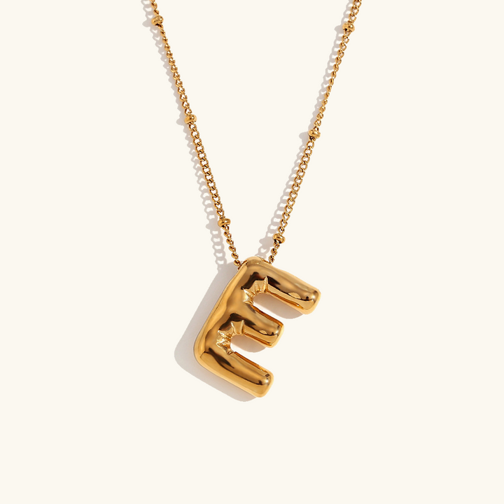 Valantomode | Gold Plated Volumetric Balloon Letter Necklace for Women