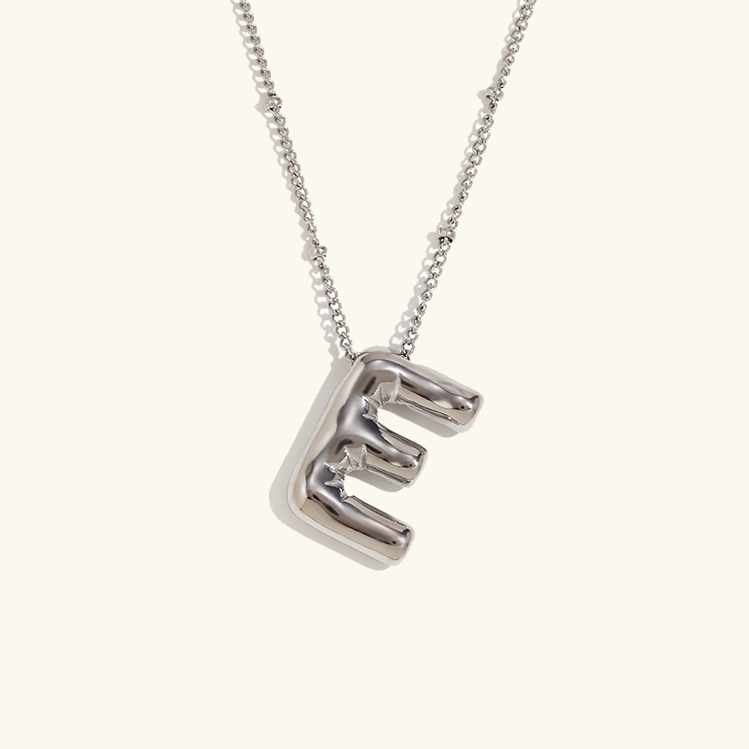 Valantomode | Gold Plated Volumetric Balloon Letter Necklace for Women