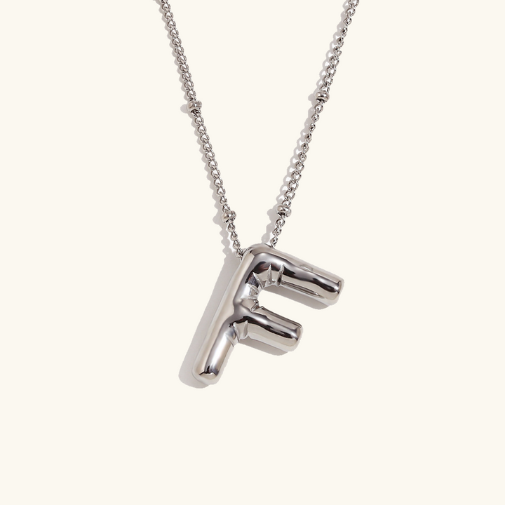 Valantomode | Gold Plated Volumetric Balloon Letter Necklace for Women